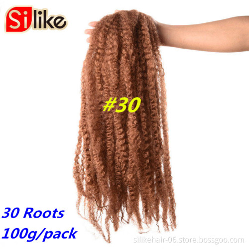 18inch Afro Kinky Curly Marley Braids Synthetic Crochet Braid Yaki Ombre Braiding Hair Extensions Bulk Black Brown Burgundy
